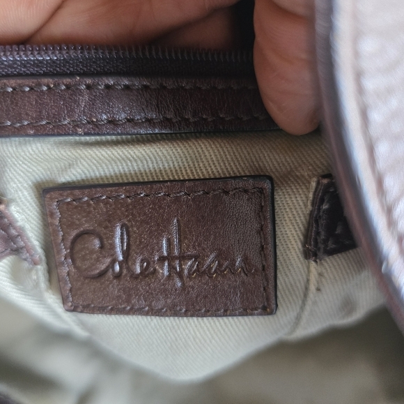 Cole Haan Leather Shoulder Handbag Satchel Women Brown Large - Picture 15 of 16